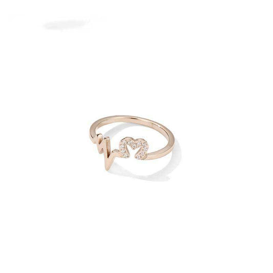 Pearl luxury geometric love ring